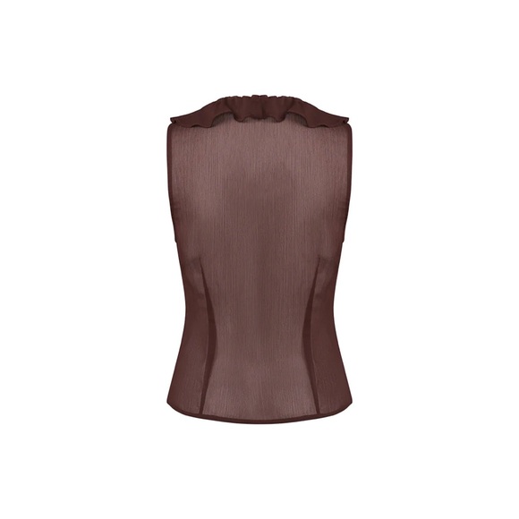 Lioness ROSE RUFFLE TOP | CHOCOLATE C17 - Picture 7 of 8